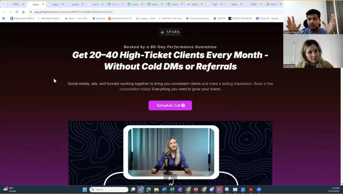 Client funnel preview